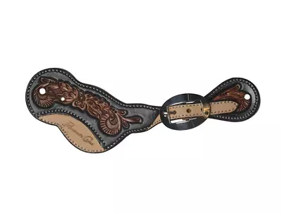 Professional's Choice Black Floral Tooling Spur Straps • $35.95