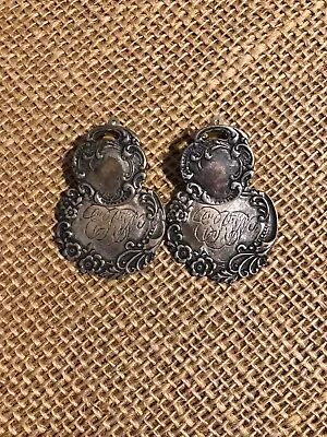 Vintage Signed T. Foree Hunsicker Sterling Luggage Tag Earrings • $49.99