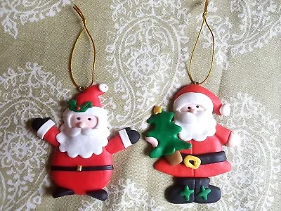 2 FIMO Christmas Tree Decorations.Father Christmas.2 Designs.9x7.5cms • £4.50