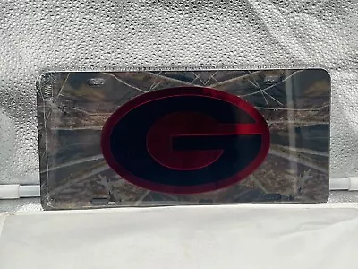Georgia Bulldogs NCAA Camo Mirrored Laser Cut License Plate Craftique • $29.99