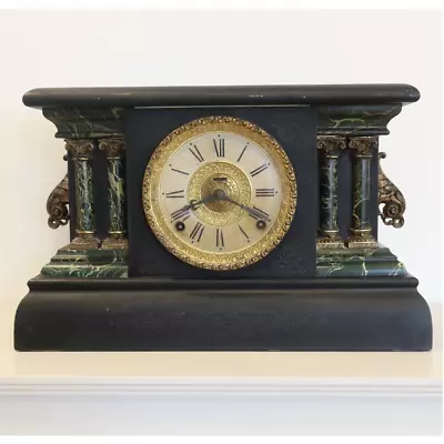 Antique Mantel Clock By E. Ingraham Co. Bristol Conn. With Wind Key Working • $145