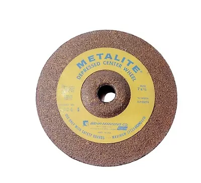 Vtg Norton Metalite Depressed Center Wheel Grinding Wheel 7x1/4 A24M55 • $19.99