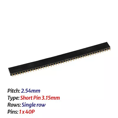 2.54mm 0.1  PCB Header Vertical Female Socket Connector Single / Double Row Pin • £100.19