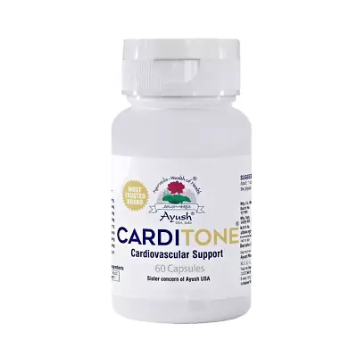 CARDITONE Cardiovascular Support Ayush Herbs 60 Caplets • $26.99