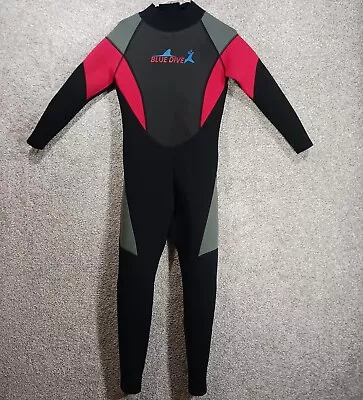 Blue Dive Wetsuit Men's S Small Red Black Zip Full Body Scuba Surfing Snorkle • $27.19
