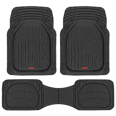 Motor Trend FlexTough 3pc Rubber Car Floor Mats - Thick Heavy Duty All Weather • $42.99