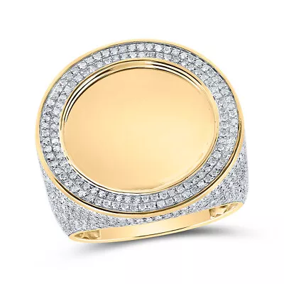 10kt Yellow Gold Mens Round Diamond Memory Circle Ring 1-1/2 Cttw • $1618.74