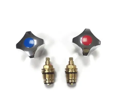 1/2  Tap Reviver Kit Replacement Tap Heads With Valve / Glands Basin Bath Knobs • £9.69