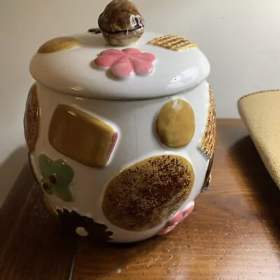 1950's Napco “Cookies All Over” Cookie Jar With Walnut Lid  #2K2251 • $66