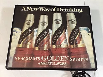 Vintage  Seagrams Golden Spirits  4 Great Flavors  Lighted Beer Bar Sign - Works • $39.99