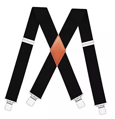  2 Inch Suspenders For Men Heavy Duty With Clips X-Back One Size A/Black/Clip • $25.24