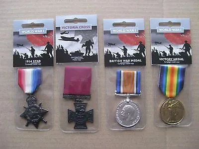 Set Of 4 Full Size World War 1 Medals  -  Victoria Cross British War Medal Etc • $74.66