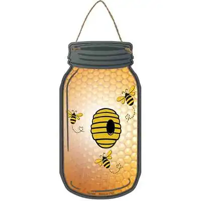 Bee Hive Novelty Metal Mason Jar Sign 4  X 8  • $10.25