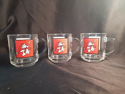 Marshall Fields Glass Santa Bear Christmas Mug Macys 2006 Set Of 3 GENTLY USED • $22.50