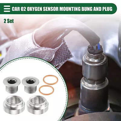 O2 Oxygen Sensor Mounting Bung And Plug Stepped Style Stainless Steel 2 Set • $13.62