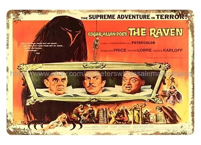 Outdoor Reproductions 1963 THE RAVEN MOVIE POSTER Metal Tin Sign • $18.83