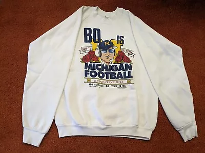 Vintage 1989 Bo Is Michigan Football-Hail To The Victor-21 Years-XL Sweatshirt • $99.95