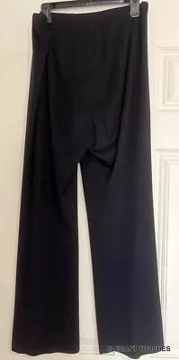 Exclusively Misook Size L Black Knit Pants Pull On Straight Leg Acrylic Knit X2 • $38.50