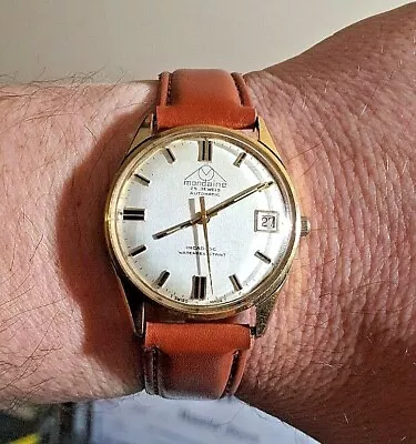 $260 • Buy Vintage Mens Wristwatch Mondaine Automatic 25 Jewel Gold Filled Case Incabloc