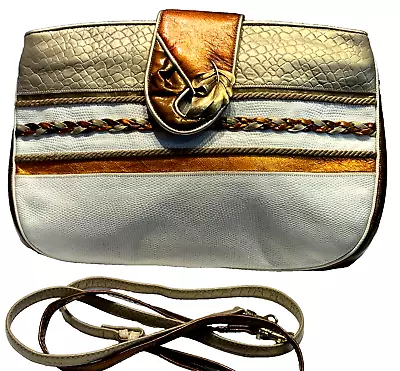 Vintage: Sharif Embossed Pebbled Leather Shoulder Bag Purse Clutch  ID 304 • $21.99