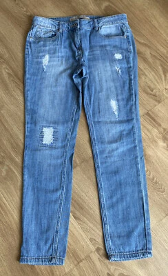 £12 • Buy Womens Blue Next Relaxed Skinny Everyday Jeans Distressed Size 12R