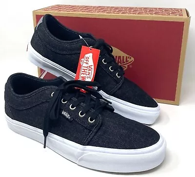 VANS Chukka Low Denim Black Pewter White Canvas Sneakers Womens Size VN0A38CGRY8 • £37.90