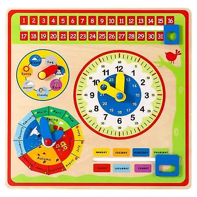 £9.99 • Buy SOKA Magnetic Wooden Calendar Weather Board Wall Mount For Kids 3 Year Old Up