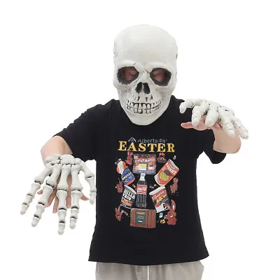 £13.95 • Buy Human Life Size Skull Mask And Pair Skeleton Hands Halloween Party Games Prop UK