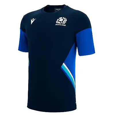 £37 • Buy Macron Scotland Rugby Mens Travel T-Shirt | Navy | 2022/23