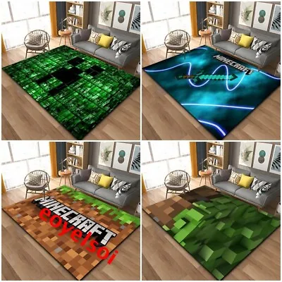 Minecraft 3D Anti-Slip Floor Rugs Kids Bedroom Decors Carpet Mats Doormat Gift • £5.75