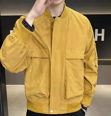 Men's Stand Collar Long Sleeve Loose Casual Jackets Fashion Autumn Cargo Coats • $65.12