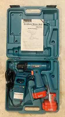 MAKITA 6221D 3/8  CHUCK CORDLESS DRILL KIT W/ (2) 9.6V BATTERIES CHARGER & CASE • $25