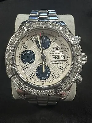 Authentic Men's Breitling Super Ocean Chronograph Diamond  Watch • $5200