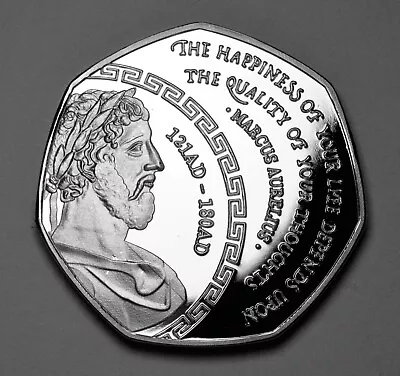 Marcus Aurelius Stoic/Stoicism Silver Commemorative Coin. Cardinal Virtues • £7.99