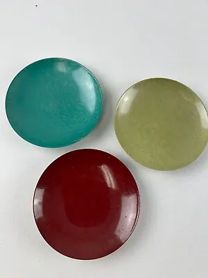 Mid Century Moire Glaze Keys 4  Dishes Assorted Colors Set Of 3 • $29