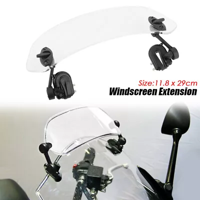Motorcycle Windshield Extension Spoiler Wind Deflector Transparent Universal • $20.50