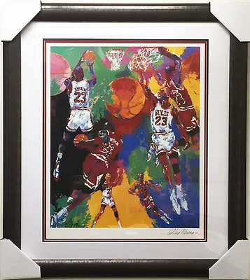 LeRoy Neiman  MICHAEL JORDAN   HAND SIGNED - CUSTOM FRAMED Art Chicago Bulls • $699.99