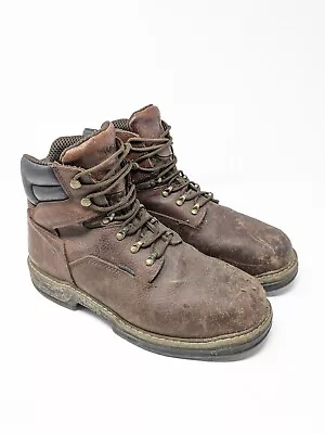 Wolverine Brown Steel Toe Work Boots ASTM F2413-11 Men's Size 11.5 M Lace Up • $34.99