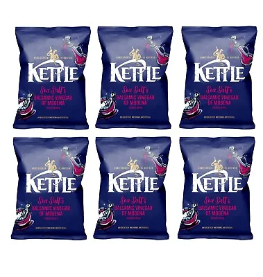 6 X KETTLE Chips Sea Salt & Balsamic Vinegar Sharing Crisps Snacks 130g • $46.94