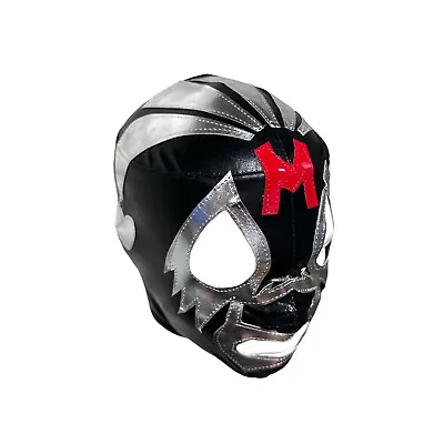 MIL MASCARAS (pro-fit) Lycra Adult Lucha Libre Wrestling Mask - Black/Silver • $19.99