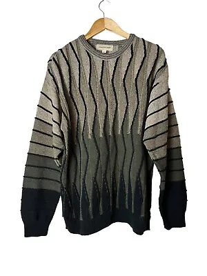 Pronto Uomo Vintage Knit Textured Coogi Style Cosby Sweater Hip Hop Men’s Small • $30