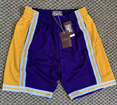 NEW Mitchell & Ness Los Angeles Lakers Swingman Road Shorts 84-85 Purple LA NBA • $59.99