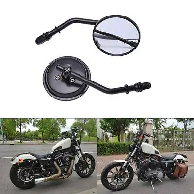 Motorcycle  For Harley Bobber Chopper Custom Black 3 Inch Round Rearview Mirror • $29.17