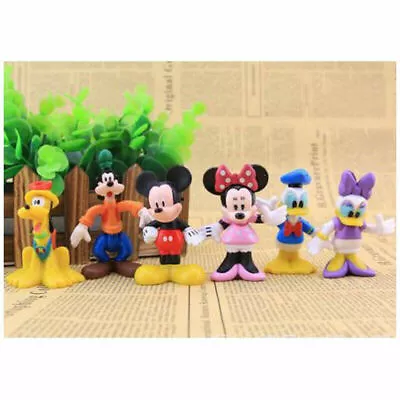 Mickey Mouse Clubhouse Minnie Donald Figure Toys Cake Toppers 6Pcs • £6.33