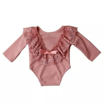 Baby Princess Lace Romper Long Sleeve Jumpsuit 0-1M Infant Girls Photo Outfit • $22.32