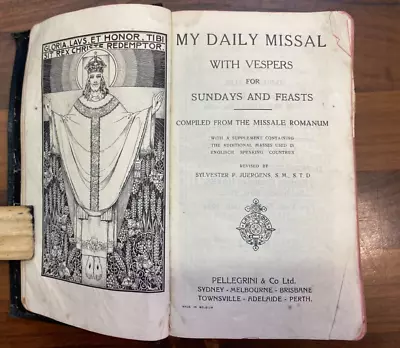 My Daily Missal W Vespers Sunday & Feasts 1949 Ed. Antique From Missale Romanum • $55.45