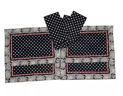 Vera Bradley Retired Classic Black Reversible Set 4 Placemats & 4 Napkins • $29.99