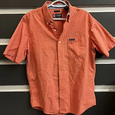 Chaps Easy Care Short Sleeve Med Orange Button Up  • $11.99
