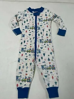 Hanna Andersson  Organic Cotton Animal Train  Union  Suit Pajamas  80  18 24  Ms • $13.50