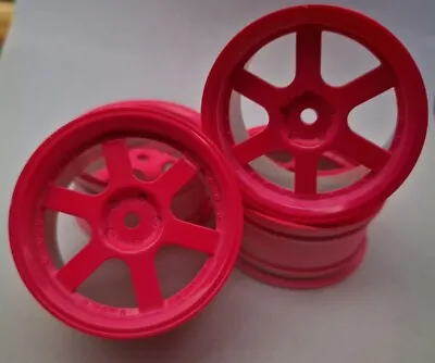 Rc Car 1/10 Drift 5 Spoke 37R Rims Wheels 3mm Offset Pink • £9.99